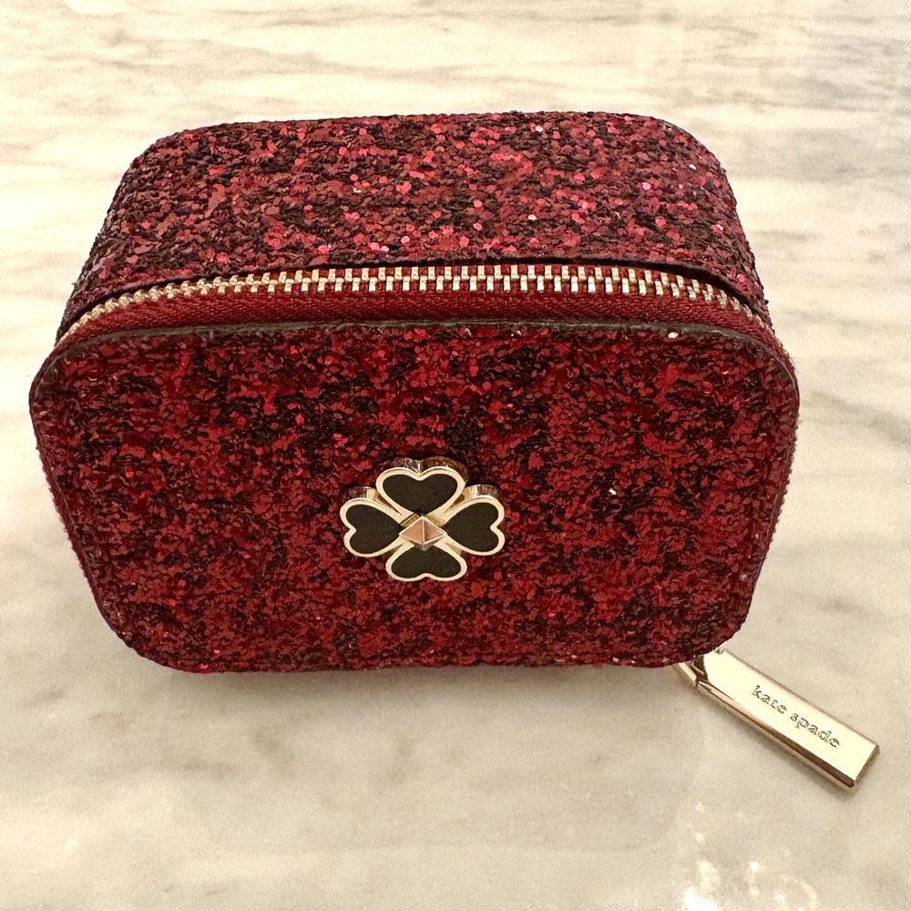 Kate Spade Odette‎ Glitter Jewelry Holder in Black Cherry